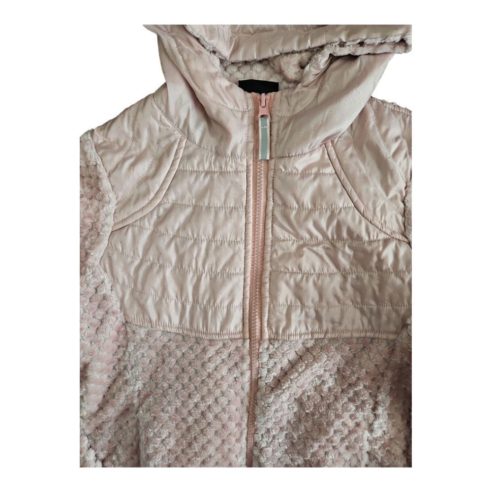 Girls Swiss Alps Light Pink Quilted Fleece Zip Up Jacket Size L 12 - Picture 4 of 5